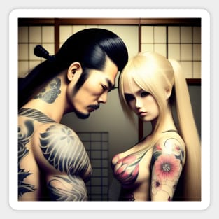 Tattoo Japanese couple Magnet